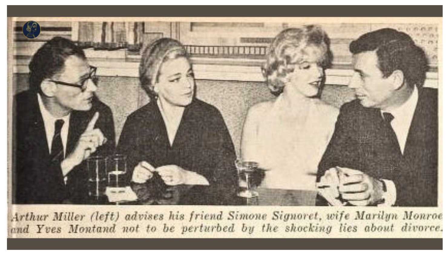 Arthur Miller, Simone Signoret, Marilyn Monroe and Yves Montand